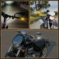 Luz de Guidão para Moto LED Amarela/Vermelha - Segurança e Estilo 16-18mm - imagem 5