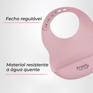 Babador Silicone Freso Baby - Impermeável, BLW, com Bolso e Fecho Ajustável - Rosa - imagem 5