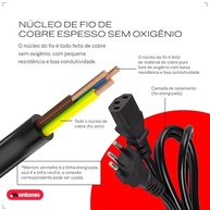 Cabo de Força Tripolar Universal Bivolt para CPU, Monitor, Impressora e Mais | Conexão Segura e Estável - imagem 4