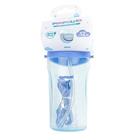 Copo Inclinado Pimpolho com Canudo e Cordinha 380ml Azul - Prático e Ergonômico para Bebês - imagem 5