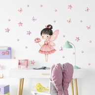 Adesivo de Parede Infantil Fadas - Lavável, Seguro e com Fácil Aplicação para Quarto de Menina - imagem 5