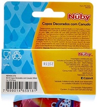 Nuby Kit com 3 Copos Decorados 300ml para Meninas | Livre de BPA, com Canudo e Design Infantil - imagem 3