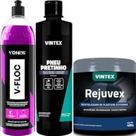 Kit Completo V-Floc: Pneu Pretinho, Rejuvex e Shampoo para Brilho Intenso e Proteção Automotiva - imagem 2