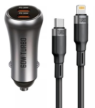 Carregador Veicular Turbo 60W Casepro: Carga Rápida para iPhone 11 ao 14 Pro Max e iPad - imagem 1