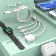 Cabo 4 em 1: Carregador Apple Watch, iPhone e AirPods - imagem 4