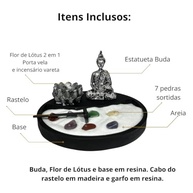 Jardim Zen Japonês Miniatura - Enfeite Decorativo para Meditação e Relaxamento com Estátua de Buda - imagem 5