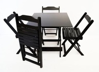 Jogos de Mesa Bar 70x70 com 4 Cadeiras Dobráveis em Madeira – Estilo e Conforto para seu Lar - imagem 3