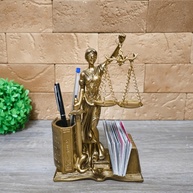 Estátua da Deusa da Justiça Thêmis em Resina Dourada - Simbolo de Direito e Equilíbrio para Advogados - imagem 1