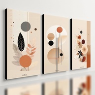 Kit 3 Quadros Decorativos Arte Moderna - Estilo Luxo e Boho para Sala e Casa - imagem 1
