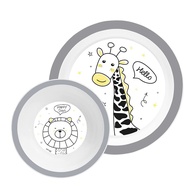 Kit Prato e Tigela Bowl Infantil Zoo - Clingo | Seguro, Durável e Livre de BPA - imagem 1