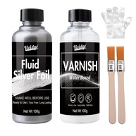 Kit Tinta de Folha de Prata Líquida - Brilho Metálico Premium para Artesanato e Decoração - imagem 1