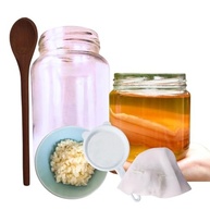 Scoby Kombucha + Colher de Pau + Kefir de Leite Peneira Vidro 500ml e Tampa Voal! - imagem 1