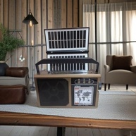 Rádio Portátil Vintage Solar Bluetooth AM/FM/SW com Lanterna e Bateria 1200mAh - imagem 3