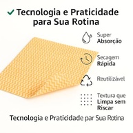Kit 3 Pacotes Pano Multiuso Lava Enxuga e Dá Brilho - 150 Unidades para Limpeza Prática e Sustentável - imagem 4