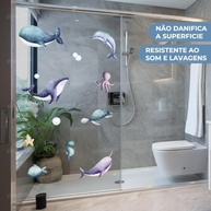 Adesivo Decorativo Fundo do Mar Infantil Lavável - Seguro e Fácil de Aplicar para Piscina, Banheiro e Quarto de Bebê - imagem 4