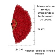 Leque Cigano Artesanal para Rituais de Umbanda e Candomblé - Cigana Pomba Gira Vermelha - imagem 2
