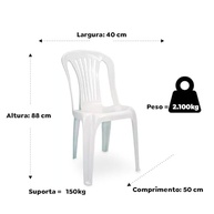 Cadeira Bistrô Plástica Branca - Leve, Empilhável e Ideal para Jardim e Bar - imagem 2