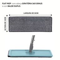 Mop Flat Limpa e Esteriliza 360° com 4 Refis de Microfibra - Sistema Lava, Seca e Desinfeta - imagem 3