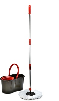 MOP Giratório 100% Microfibra com Balde 8L e Cabo Inox Ajustável - Limpeza Rápida e Eficiente - imagem 1