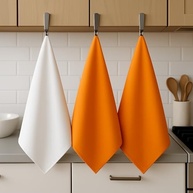 Kit 12 Flanelas Branca e Laranja 28x38cm - Reutilizáveis e Absorventes para Limpeza Geral - imagem 2