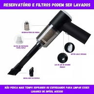 Aspirador Portátil Sem Fio 120W: Limpeza Poderosa e Sem Esforço para Carro, Sofá e Mais! - imagem 4