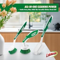 Libman Kit Escovas de Limpeza Multiuso 3 Peças - Cozinha, Pias e Louças - imagem 3