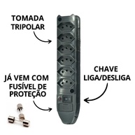Filtro de Linha Régua 6 Tomadas Bivolt Prismatec: Proteção e Praticidade para Seus Eletrônicos - imagem 3