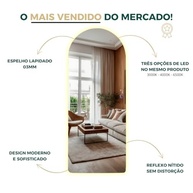 Espelho com LED Touch Arcos Lopazzi 90x40cm - Iluminação Fria e Quente para Banheiro e Penteadeira - imagem 4