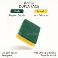 Kit Esponjas de Louça Dupla Face Verde e Amarela - Fibra Abrasiva + Espuma Macia para Limpeza Fácil e Segura - imagem 5