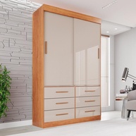 Guarda-Roupa Solteiro 2 Portas e 6 Gavetas Luana Sallêto Móveis – Organização e Estilo no Quarto - imagem 1