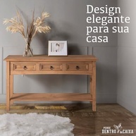 Aparador de Madeira Maciça com 3 Gavetas - Design Elegante e Funcional para Sala, Quarto e Hall - imagem 4