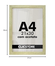 Kit 10 Molduras A4 com Acetato e Fundo em Madeira Maciça - Carvalho - imagem 3