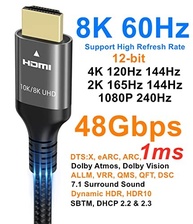 Cabo HDMI Ubluker 2M 8K/4K 48Gbps: Imersão Total com 240Hz, HDR10+ e eARC para PS5, Xbox e Mais! - imagem 4