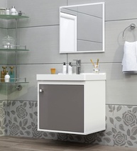Gabinete com Cuba de Banheiro em MDF Branco Gianduia Premium - Design Moderno e Resistente - imagem 1