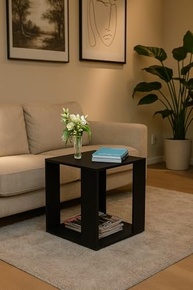 Mesa de Centro Preto Moderna em MDF - Versátil, Resistente e Estilosa para Sala, Quarto ou Escritório - imagem 4