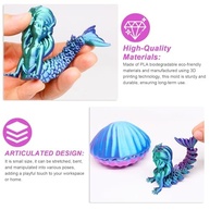 Estatueta de Sereia em 3D - Escultura Decorativa de Concha para Mesa e Prateleira - imagem 4