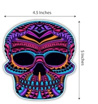 Adesivo Caveira Mexicana Vibrante - Dia dos Mortos Vinil Premium 12cm - Carros, Laptops e Mais! - imagem 3