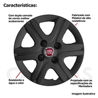 Kit 4 Calotas Fiat Palio Mille Fire Aro 13 Preto - Estilo e Proteção - imagem 3