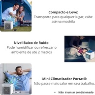 Mini Climatizador Portátil USB com Umidificação, Ventilação e Luz LED - Ideal para Mesa e Ambientes Pessoais - imagem 4