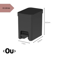 Lixeira com Pedal Trium 6L Preta - Prática, Higiênica e Moderna - imagem 4