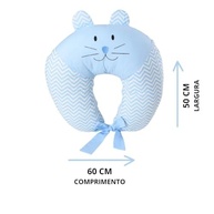 Almofada de Amamentação com Orelhas e Bordado Infantil - Conforto e Estilo para Mães Modernas - imagem 3