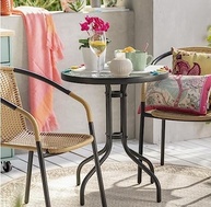Mesa Redonda com Vidro Temperado 60x70cm Preto Just Home Collection - Modernidade e Durabilidade - imagem 2