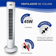 Ventilador de Coluna 75cm Branco - 3 Velocidades, Silencioso e Moderno - imagem 4