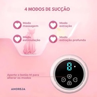 Bomba de Tirar Leite Elétrica AMOREJA Rosa - 4 Modos Silenciosa e Portátil - imagem 3