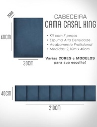 Cabeceira Estofada Modular Azul King Size - Design Moderno e Conforto Total - imagem 3