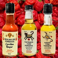 Kit Pimentas Molho Cachaça e Azeite com Pimenta Carolina Reaper - imagem 1