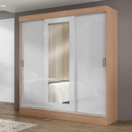 Guarda-Roupas Mônaco 3 Portas Correr com Espelho - Organize seu Quarto com Estilo e Funcionalidade - imagem 2