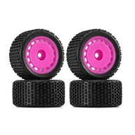 Pneus e Rodas INJORA Pré-Montados Magenta para Losi Micro-T 1/28 - Grip Superior e Estilo! - imagem 2