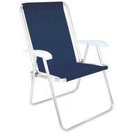 Cadeira Alta Conforto Sannet Mor em Alumínio Azul Marinho – Encosto Largo e Resistente até 120kg - imagem 1