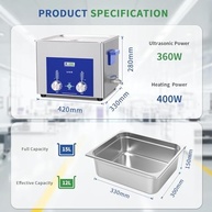 DK SONIC Limpador Ultrassônico 15L: Limpeza Profunda para Carburadores e Peças de Motor - imagem 5